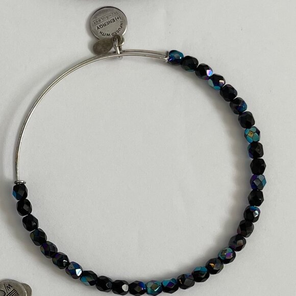 Alex + Ani blue iridescent beaded bangle bracelet - Picture 4 of 4